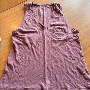 Madewell V-Neck Pocket Tank Top in Dusty Rose